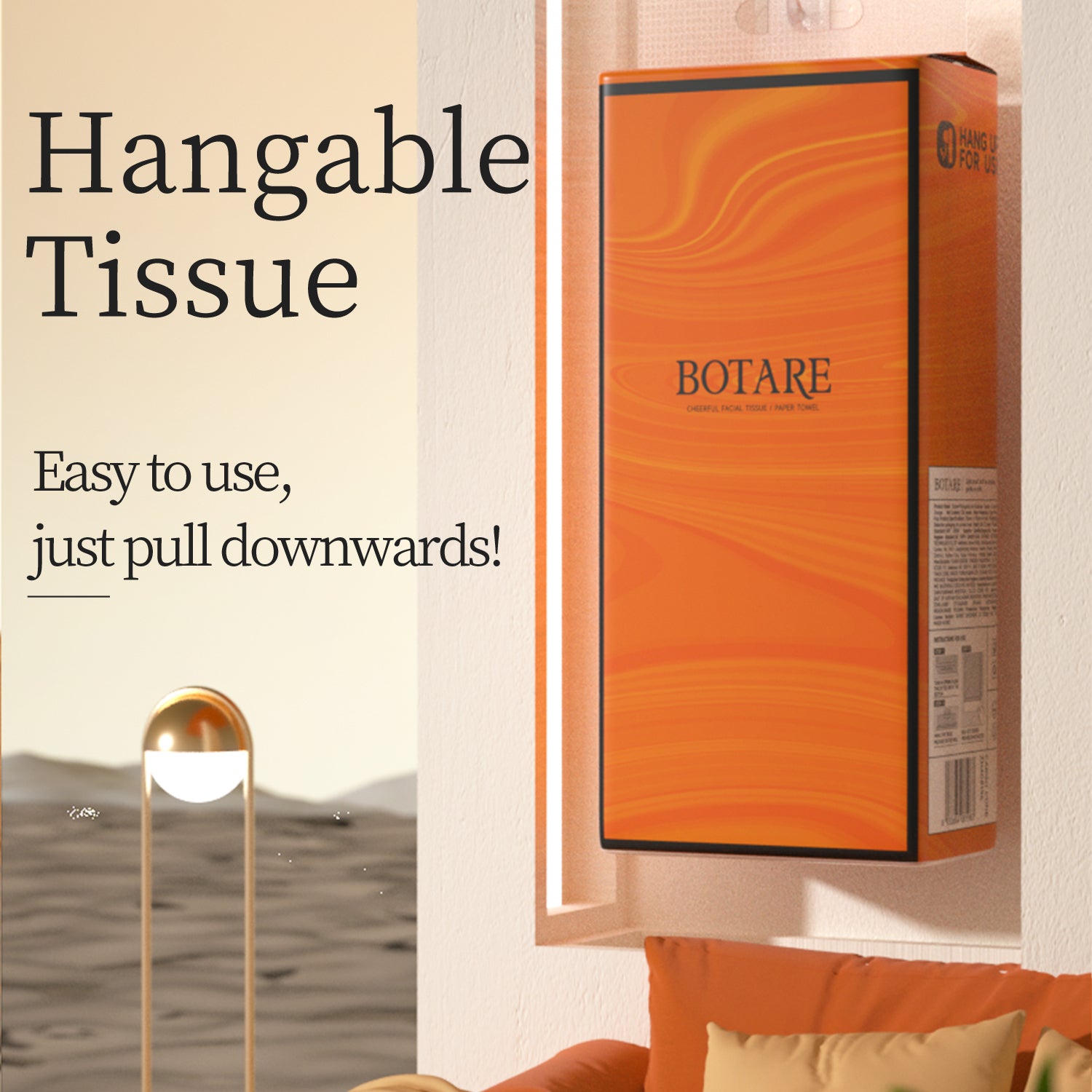 Yuese orange Hanging Tissue Pack – 320 Pulls 4 Packs