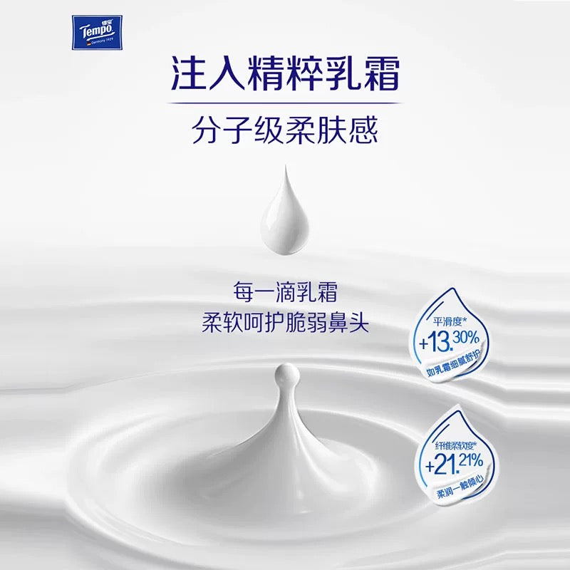 Tempo Lotion Facial Tissue โ 4-Ply Soft Cream Tissue, 70 Sheets ร 40 Packs (Box Set)