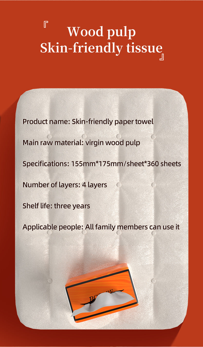 Yuese Orange Facial Tissues 4-Ply 20 Packs