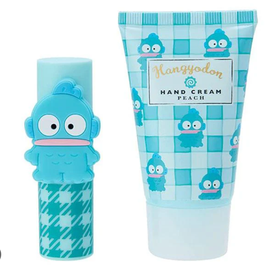 Hangyodon Lip Balm & Hand Cream Peach Set