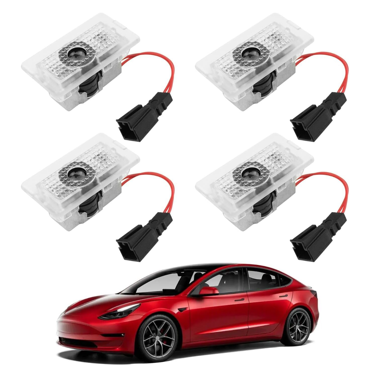 Tesla Car Door LED Logo Projector -Bright Welcome Light 3D  Tesla Model 3 S Y X Accessories(4 Pack)