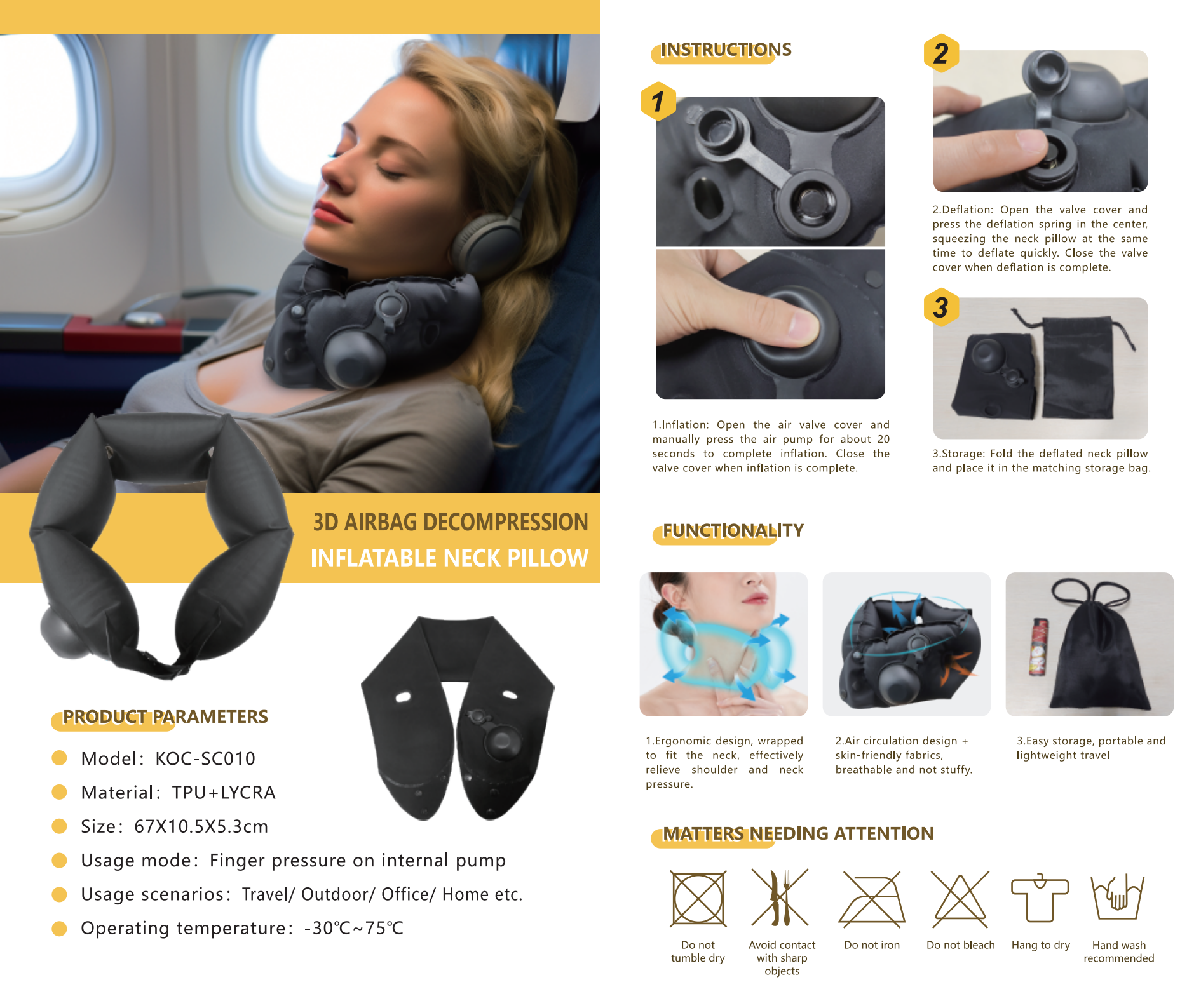 Inflatable Neck pillow