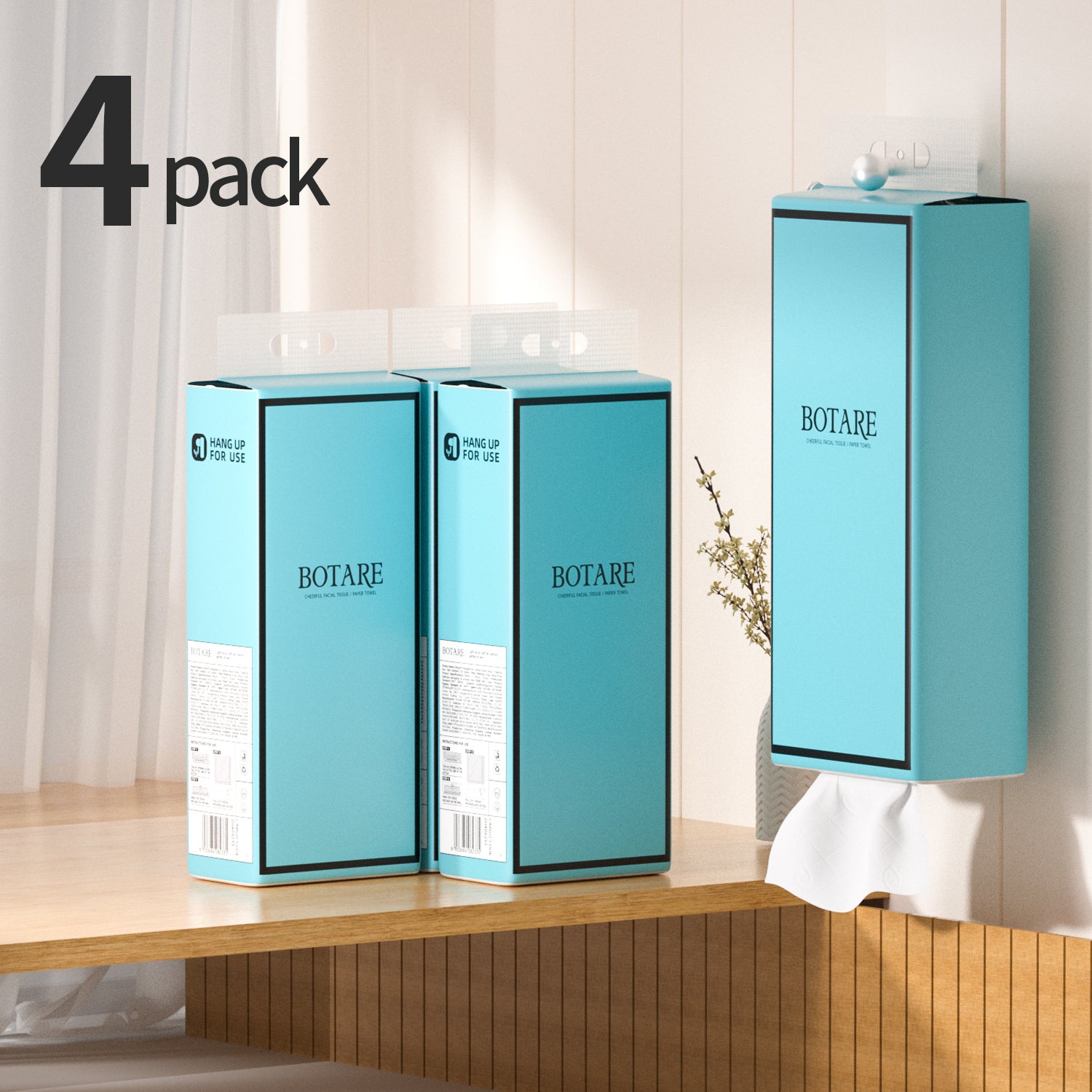 Yuese Blue Hanging Tissue Pack – 320 Pulls 4 Packs